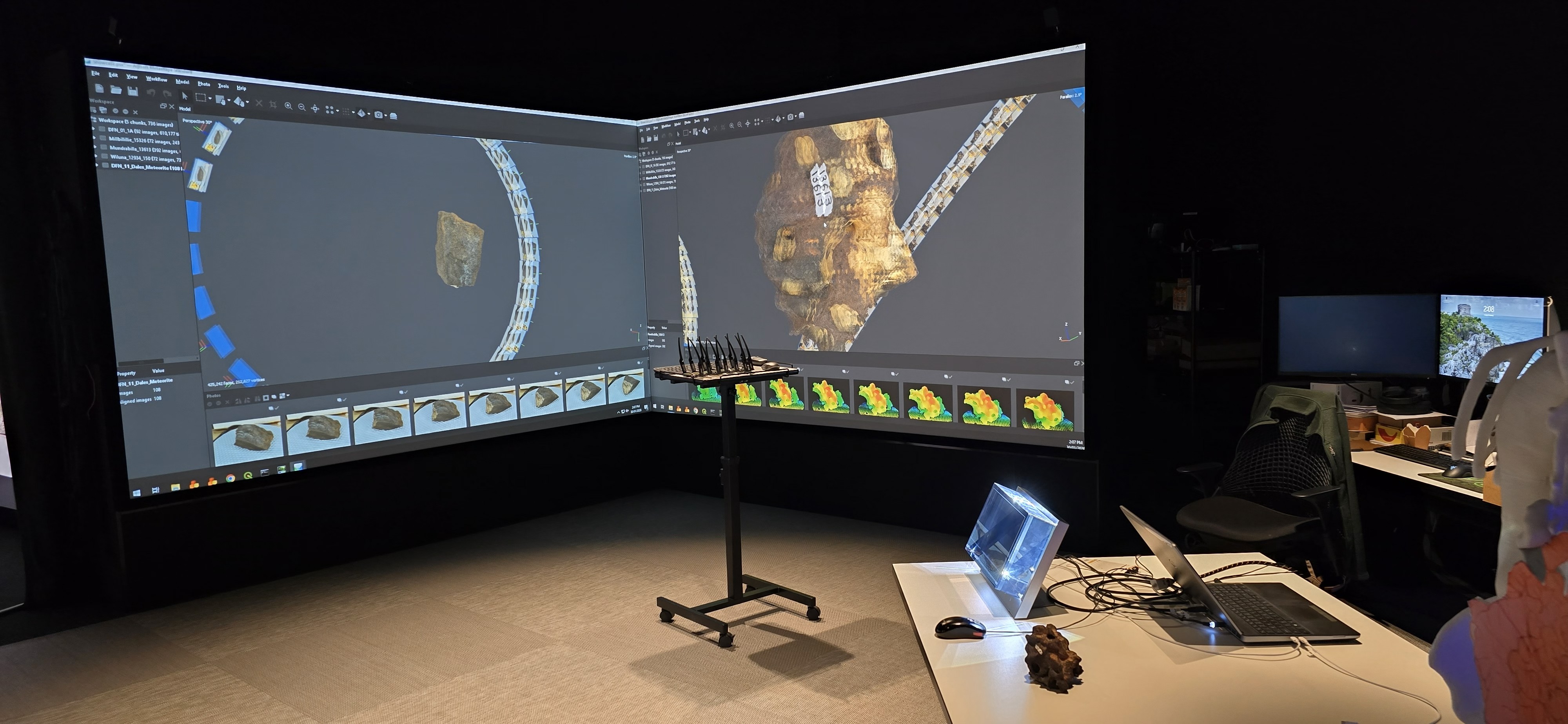 Automated scanning workflow of meteorites