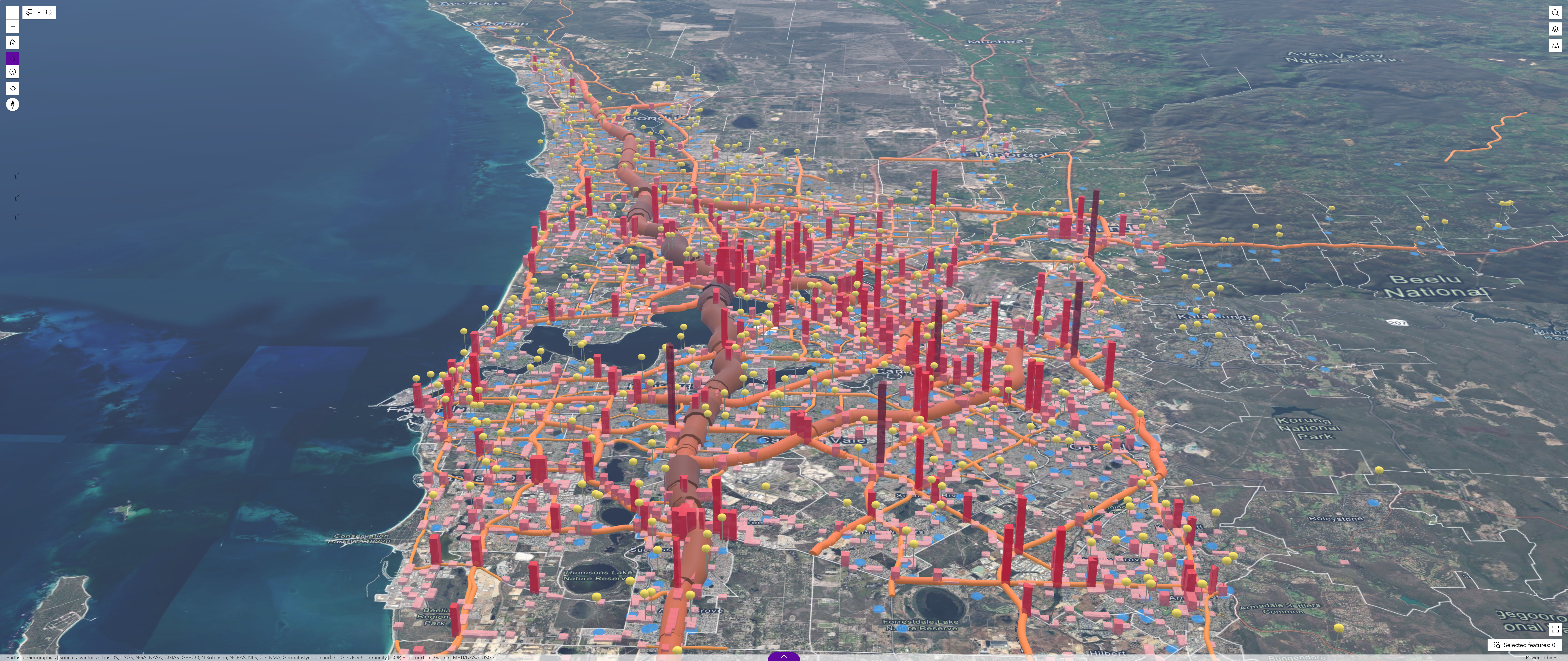 School safety zones across the city in 3D