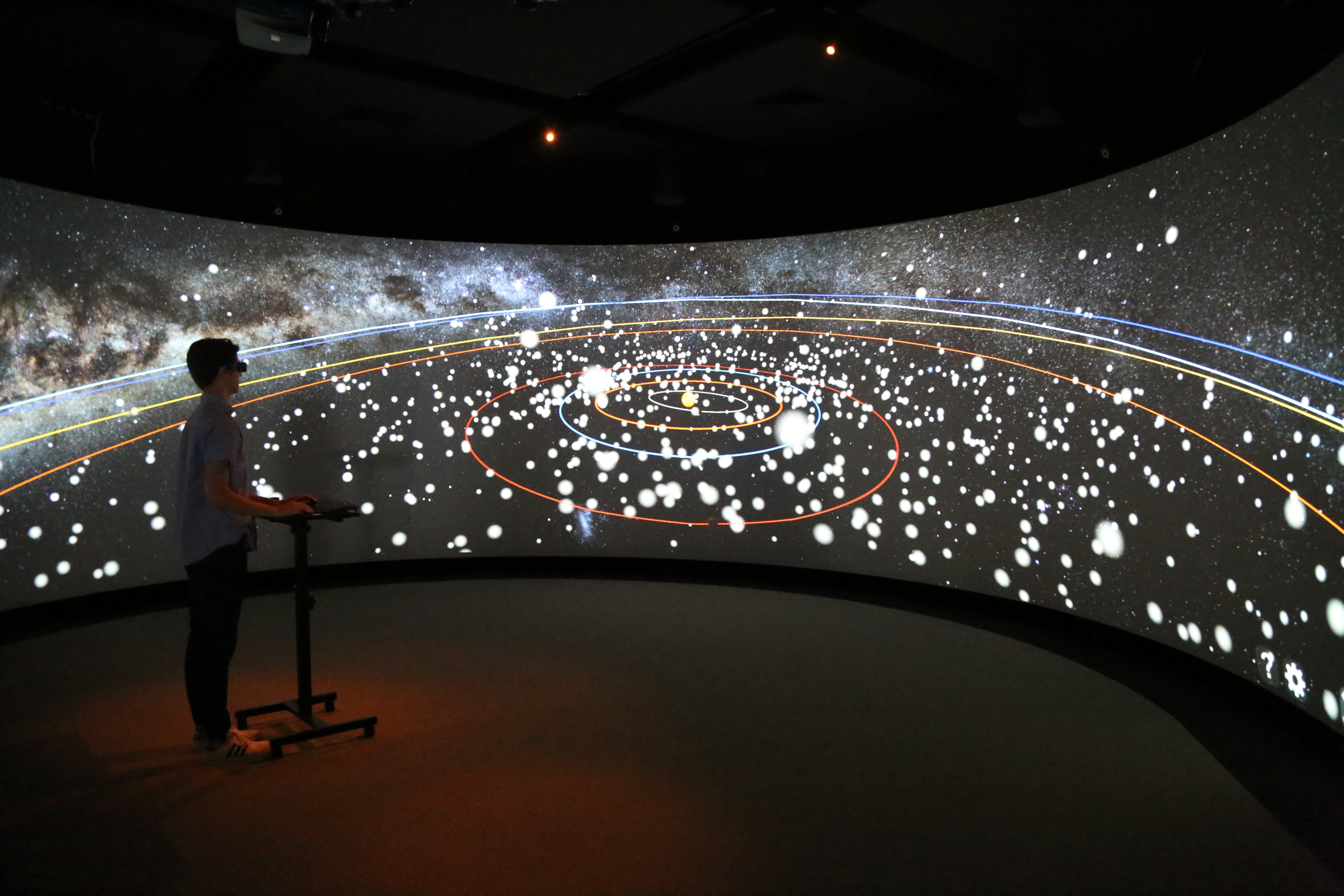 Astronomical survey data explored on the cylinder display